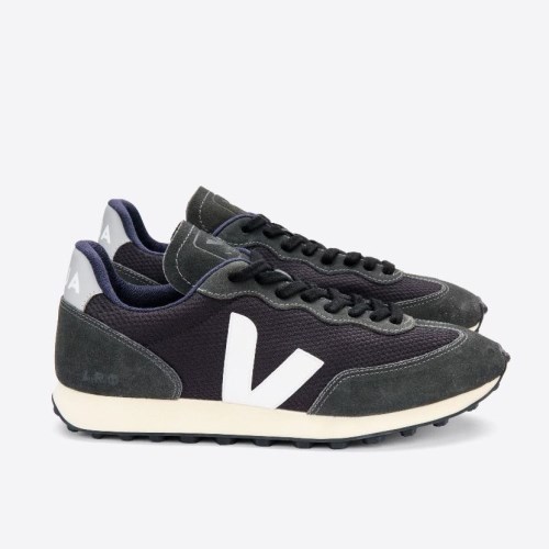 Veja Rio Branco Alveomesh Mens Trainers Dark Grey/Navy UK 78996